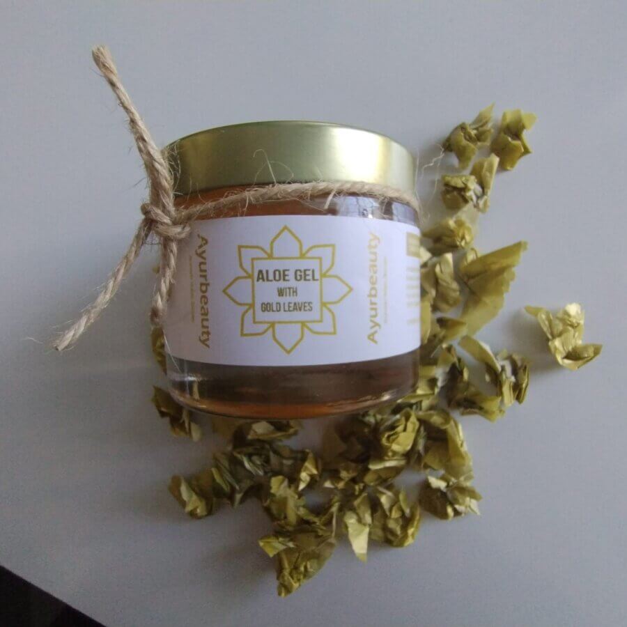 ALOE VERA GEL WITH GOLDEN LEAVES